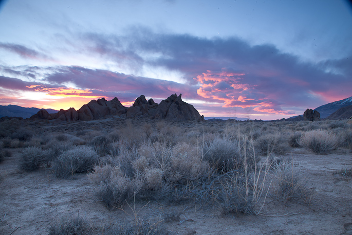 Alabama Hills sunrise - before processing in Photoshop