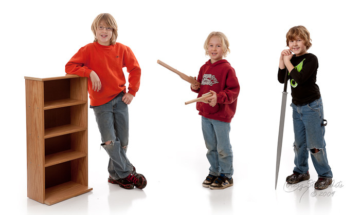 Grandsons with their projects