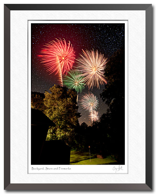 Night sky and fireworks