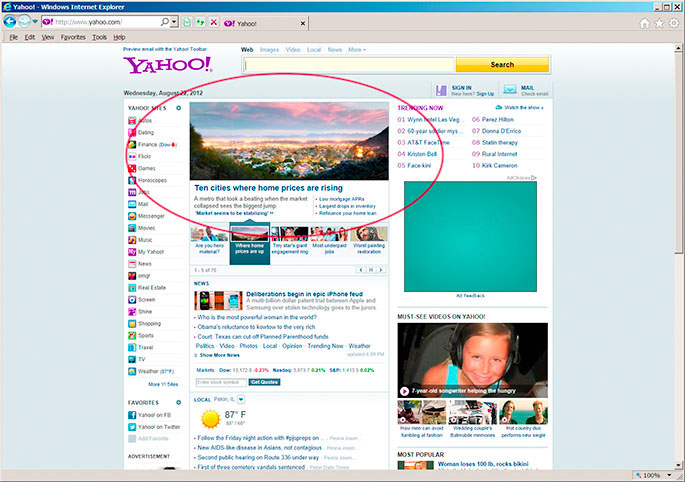 Yahoo news story