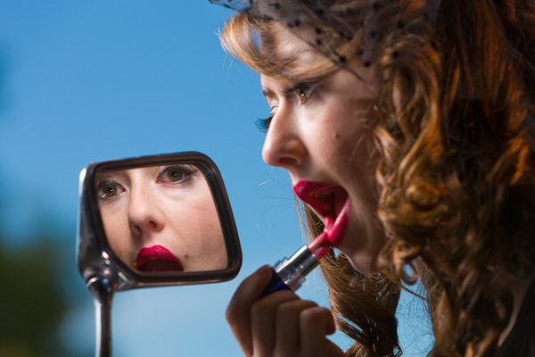 Motorcycle makeup mirror